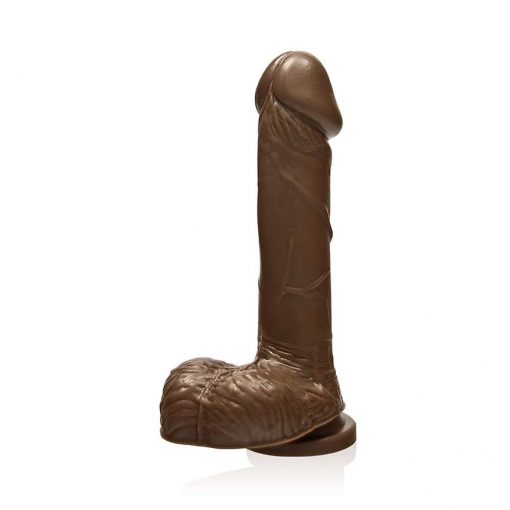 SI Novelties 8 Inch Suction Base Cock with Balls -Caramel