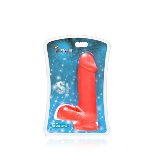 SI Novelties 6 Inch Suction Base Cock with Balls -Red