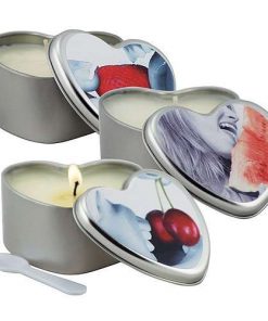 Earthly Body 3 in 1 Edible Massage Heart Candle-Watermelon