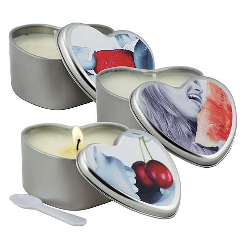 Earthly Body 3 in 1 Edible Massage Heart Candle-Vanilla